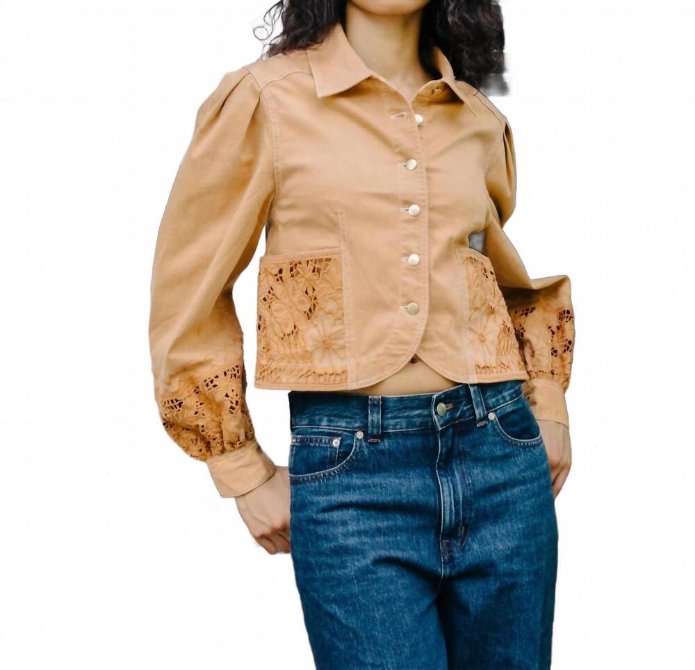 NEW LOVE THE LABEL warren button front jacket in taupe